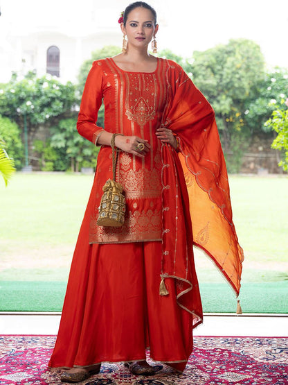 Dhiyona CH Women Ethnic Motifs Regular Kurta Palazzos & With Dupatta