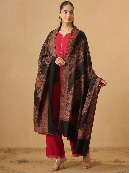 Dhiyona PA Kohsar Floral Woven Design Jamawar Woolen Shawl