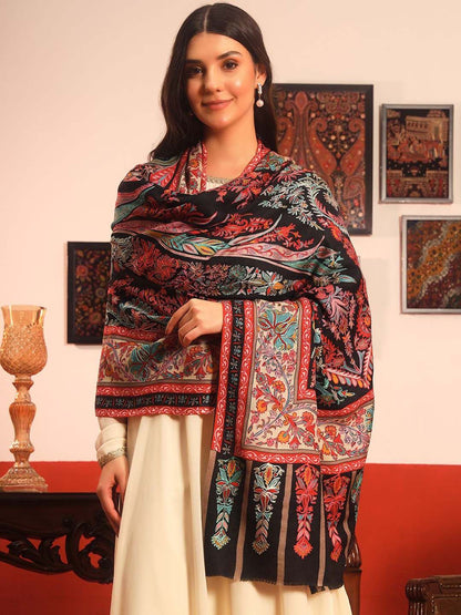 Dhiyona PA Rangkalam Paisley Embroidered Kalamkari Shawl