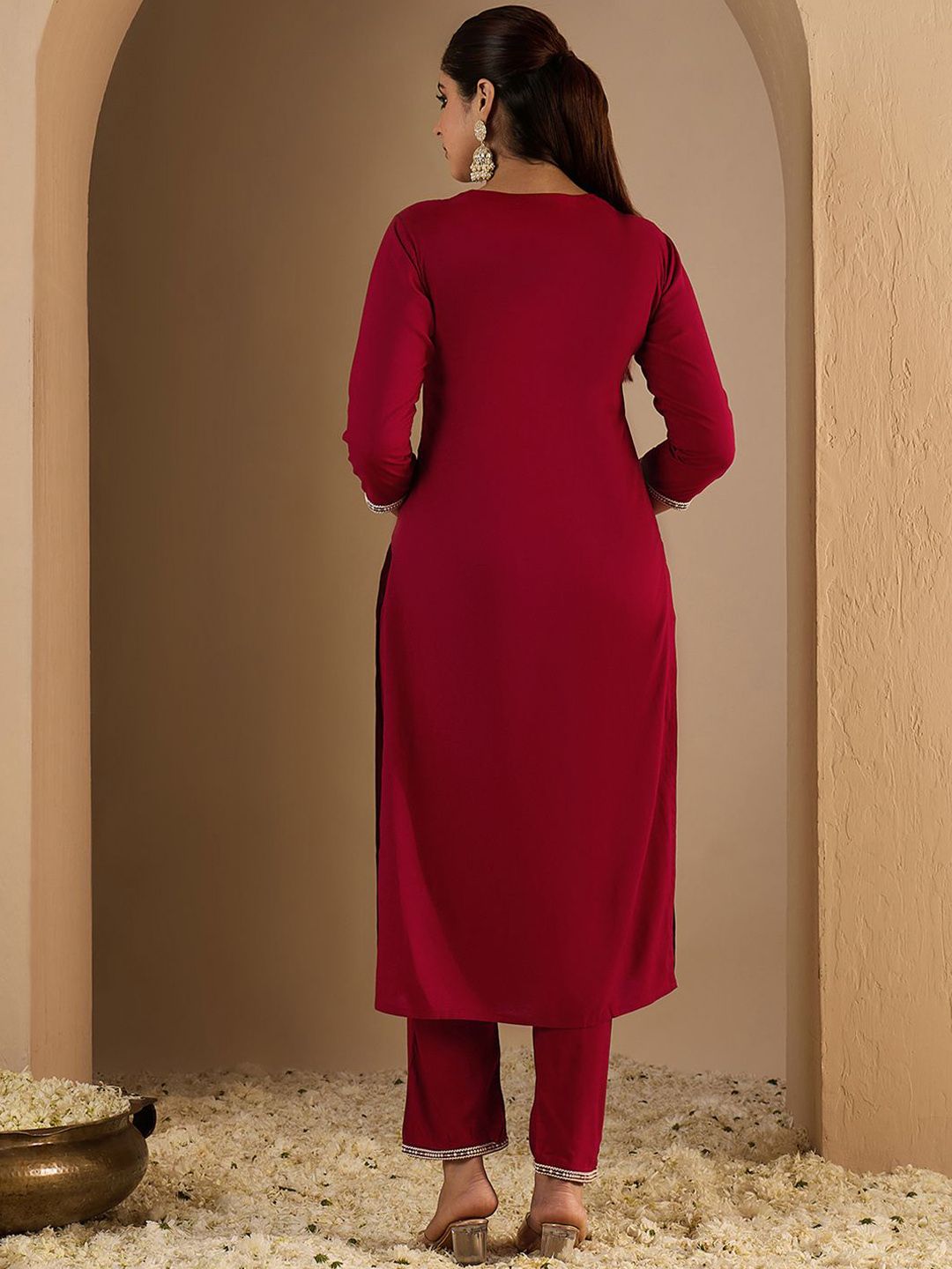 Dhiyona IE Embroidered Tunic With Trousers Co-Ords