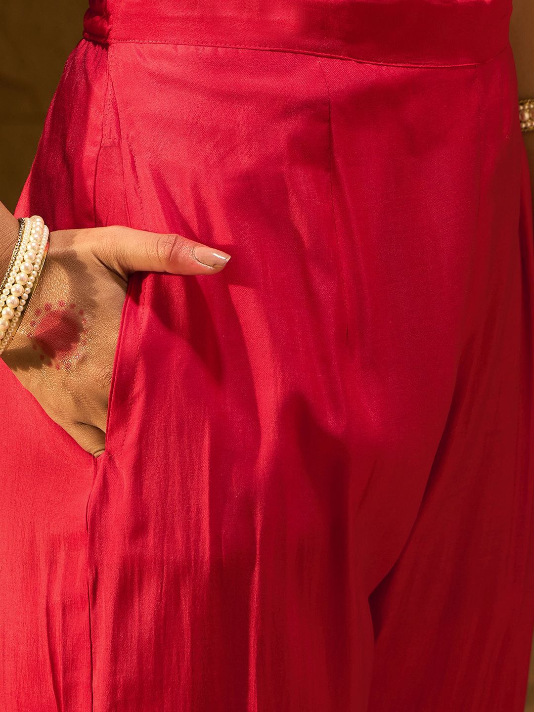 Ethnic Motifs Embroidered V-Neck Straight Kurta With Trousers & Dupatta