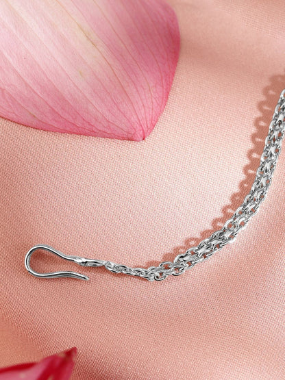 Dhiyona RJ Women's Rhodium-Plated Cubic Zirconia Studded Maang Tikka