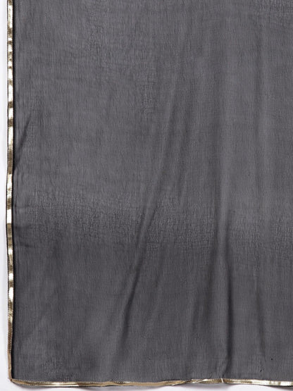 Dhiyona IE Women Dyed Regular Thread Work Kurta with Sharara & With Dupatta