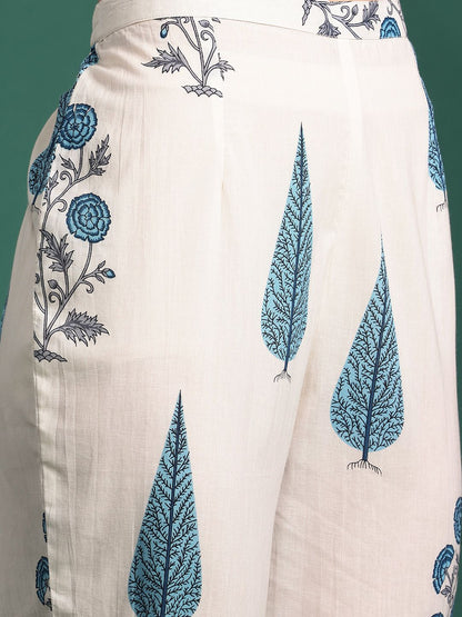 Dhiyona IE Floral Printed Regular Kurta with Trousers