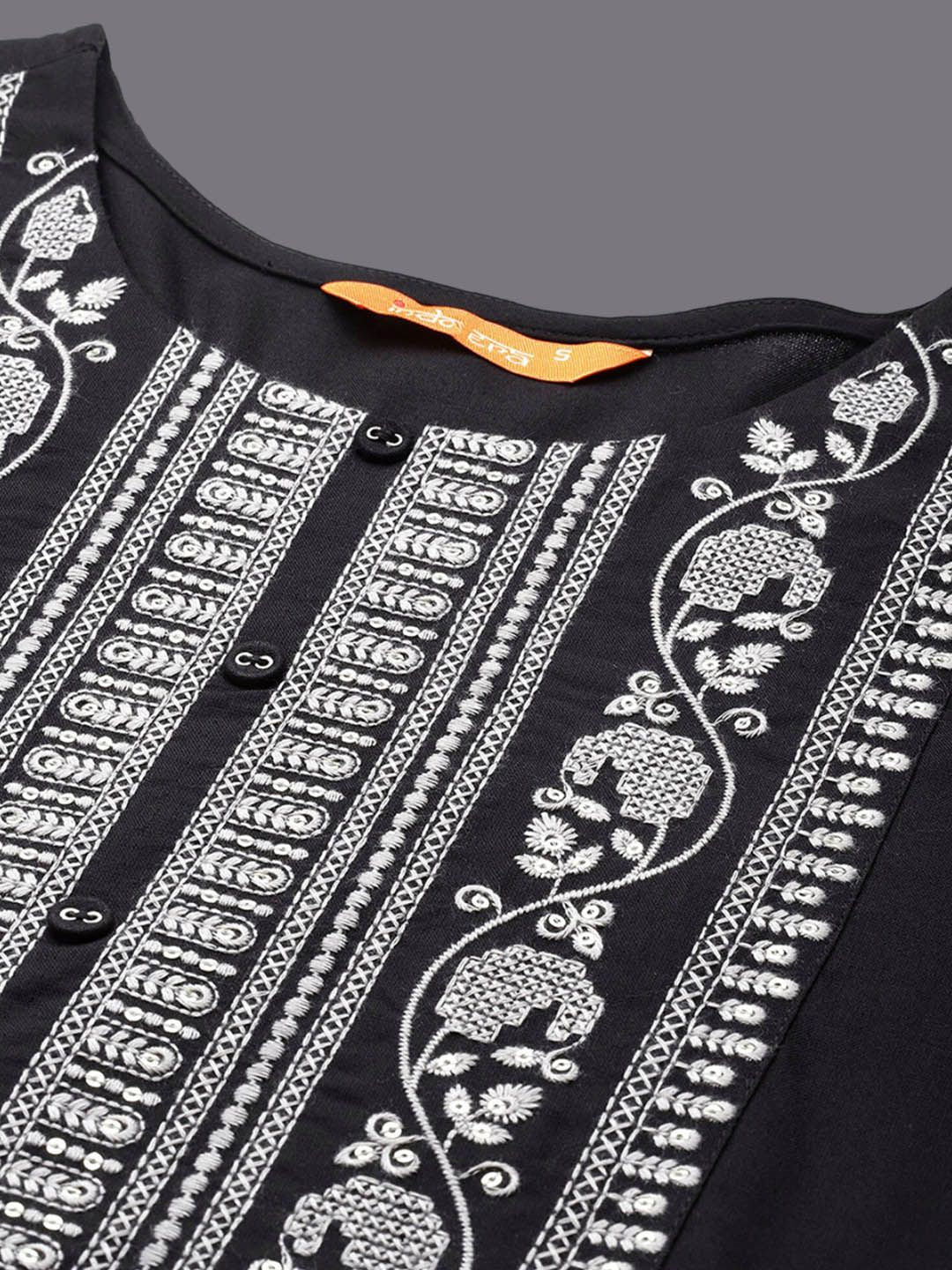 Dhiyona IE Round Neck Yoke Design Flared Sleeves Rayon Straight Kurta