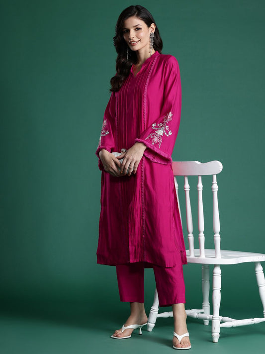 Dhiyona IE Embroidered Panelled Kurta with Trousers