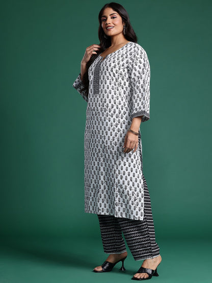Dhiyona IE Floral Printed Kurta with Trousers & Dupatta