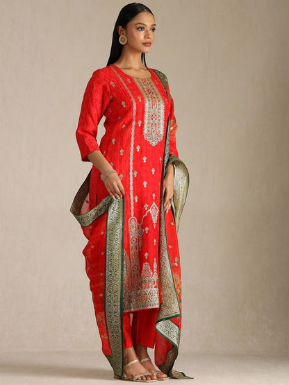 Dhiyona SO Women's Women Printed Beads and Stones Kurta Sets With Dupatta
