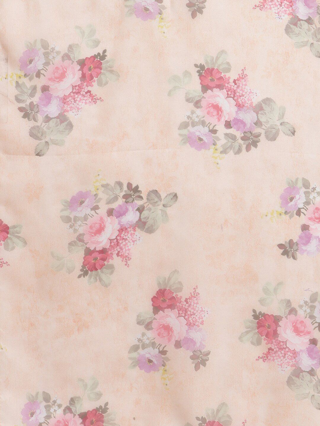 Dhiyona VA Women's Mauve Floral & Peach Yoke Design Chanderi Silk Kurta Set