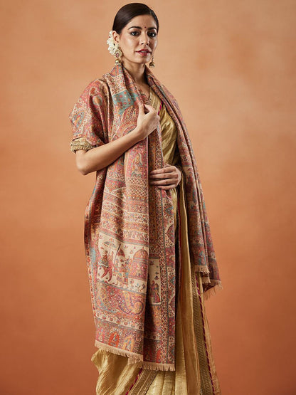 Dhiyona PA Ethnic Motifs Woven Design Shawl
