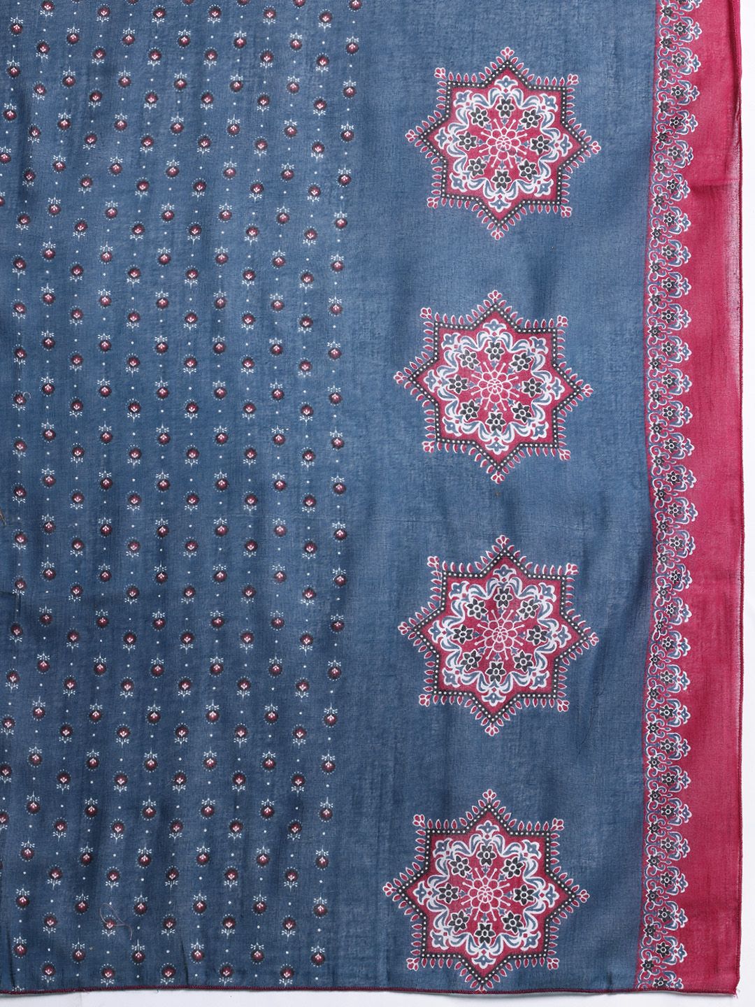 Ethnic Motifs Printed Mirror Work Pure Cotton Kurta with Trousers & With Dupatta