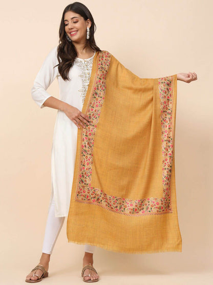 Dhiyona PA Floral Embroidered Pure Wool Shawl