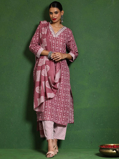 Dhiyona VA Women's Printed Regular Kurta with Trousers & With Dupatta