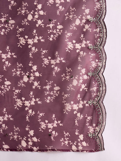 Women Floral Embroidered Regular Kurta with Trousers & With Dupatta