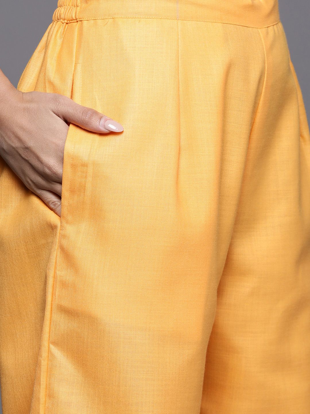 Women Yellow Embroidered Kurta with Palazzos & With Dupatta