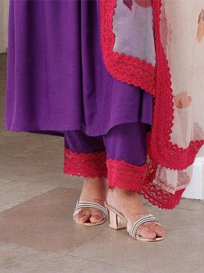 Dhiyona IS Women's Women Printed Regular Kurta with Trousers & With Dupatta