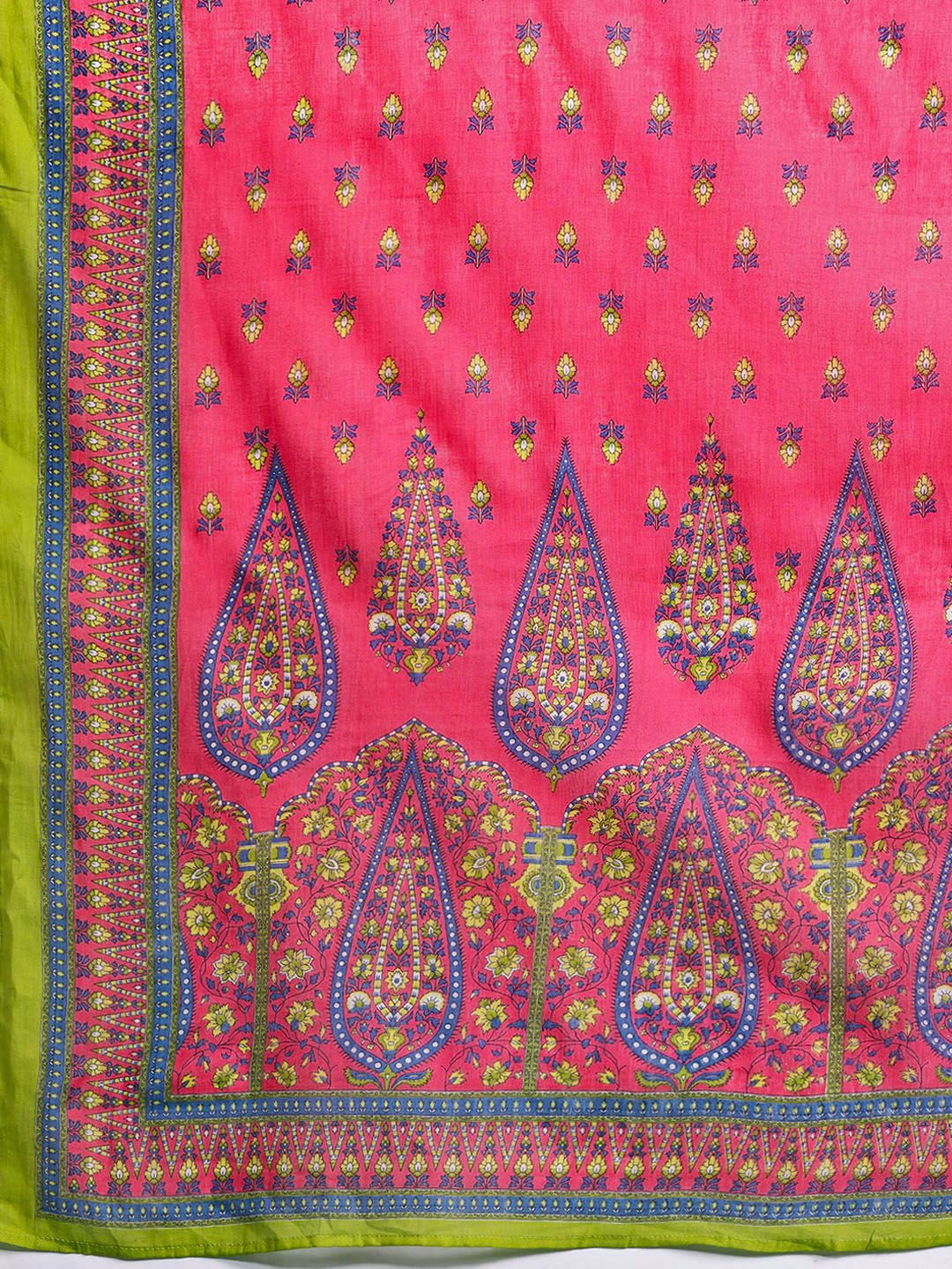 Women Ethnic Motifs Printed Sequinned Pure Cotton Kurta with Trousers & Dupatta