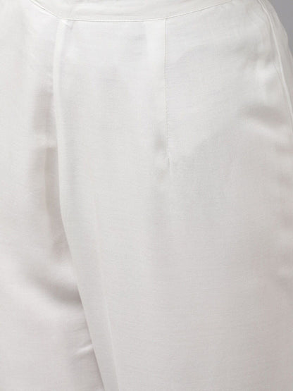 Women Green & White Embroidered Kurta with Trousers & Dupatta