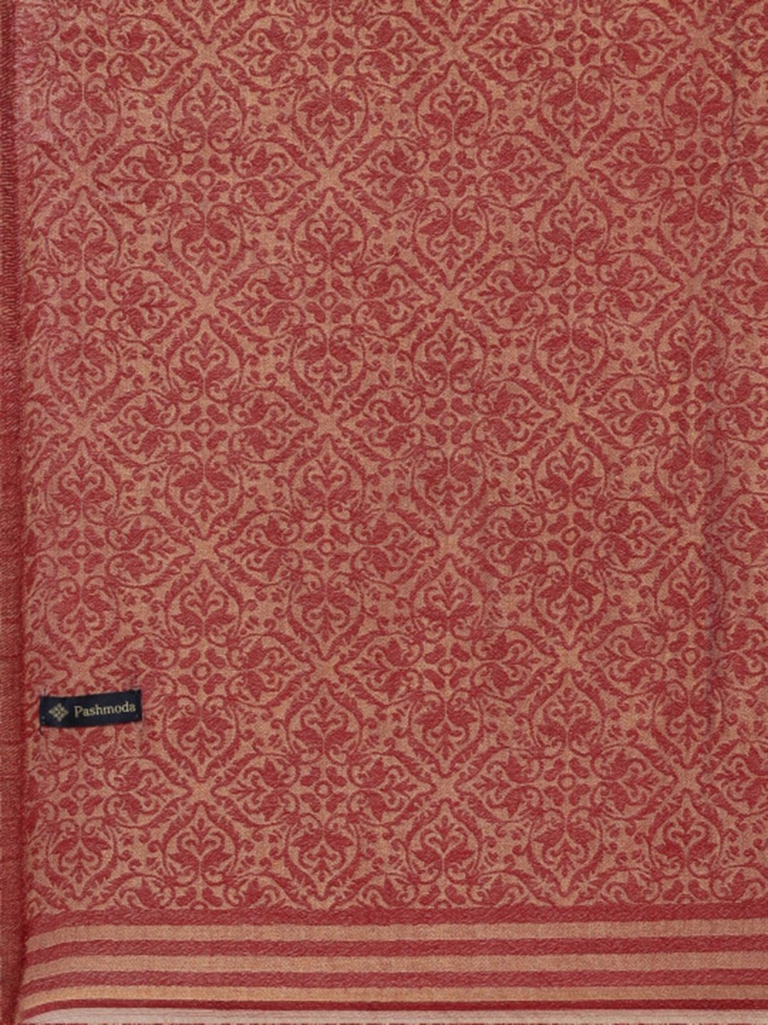 Dhiyona PA Women Maroon Woven Design Wool Shawl