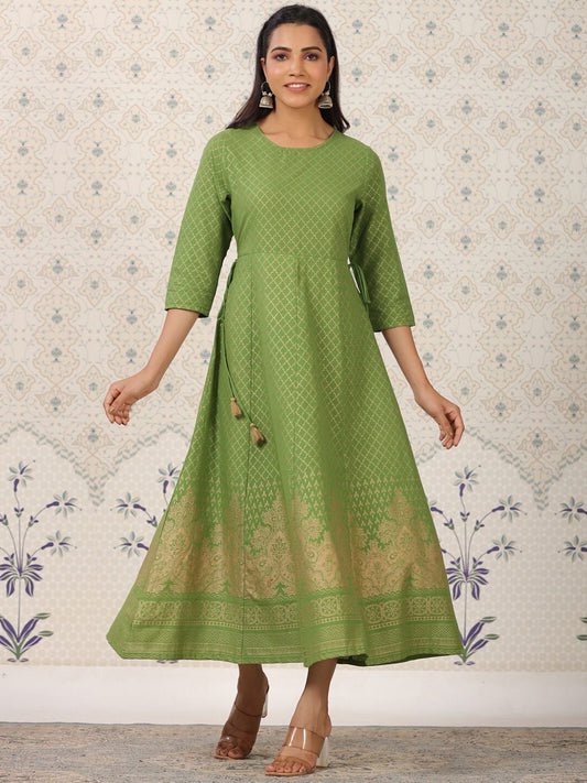 Dhiyona OD  Ethnic Motif Printed Pure Cotton A-Line Kurta