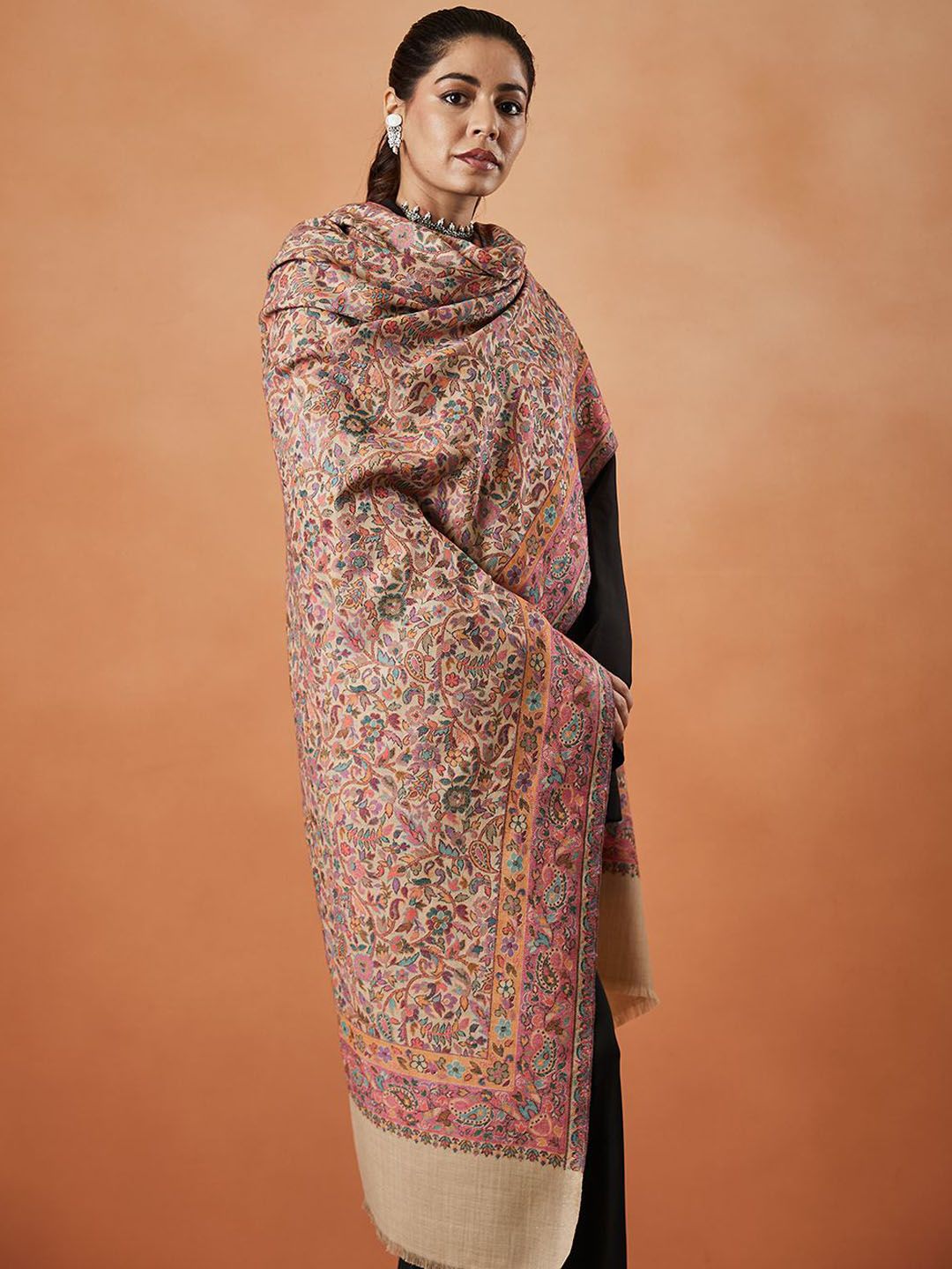 Dhiyona PA Gulzar Kaani Floral Woven Design Shawl