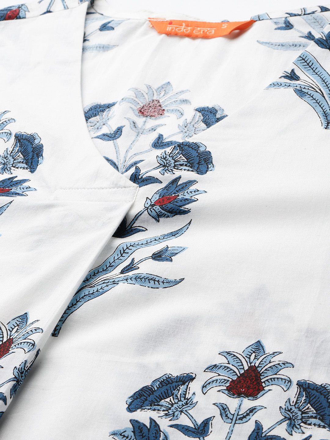 Floral Printed Pure Cotton Kurta with Trousers