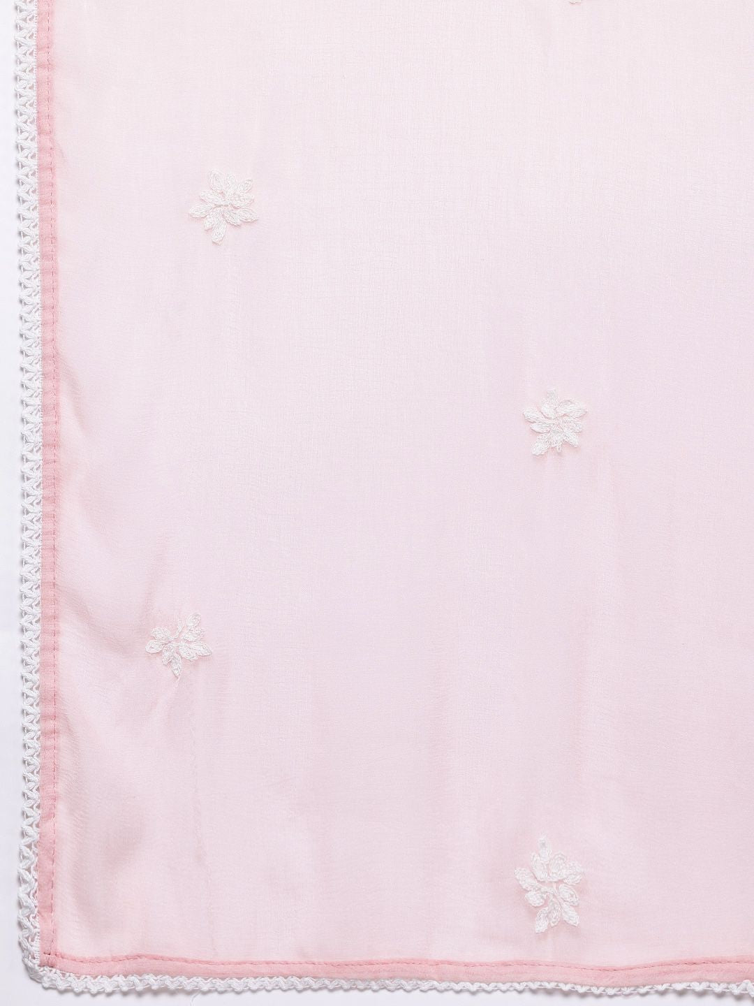 Dhiyona VA Women's Floral Embroidered Chikankari Pure Cotton Kurta with Trousers & Dupatta