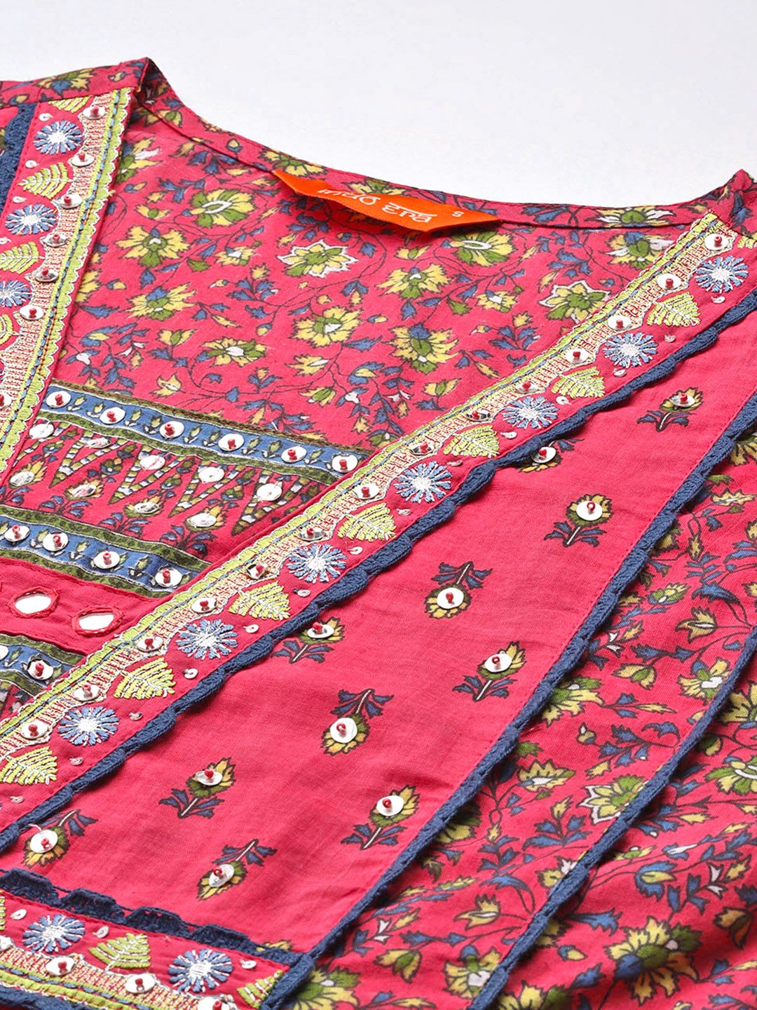 Ethnic Motifs Pure Cotton Kurta with Trousers & Dupatta