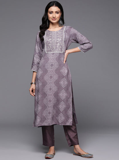 Dhiyona IE Women Bandhani Printed Thread Work Kurta
