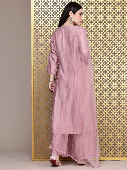 Dhiyona PD Women Jashn Yoke Design Embroidered Thread Work Kurta with Palazzos & Dupatta