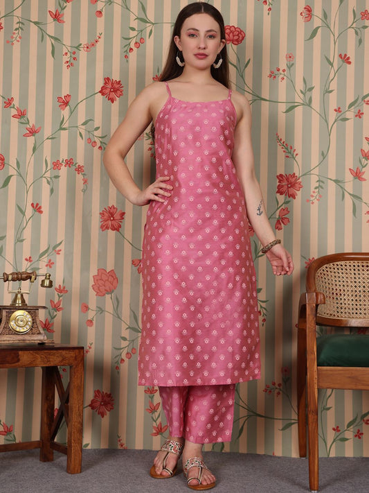 Dhiyona OD  Floral Printed Regular Kurta with Trousers