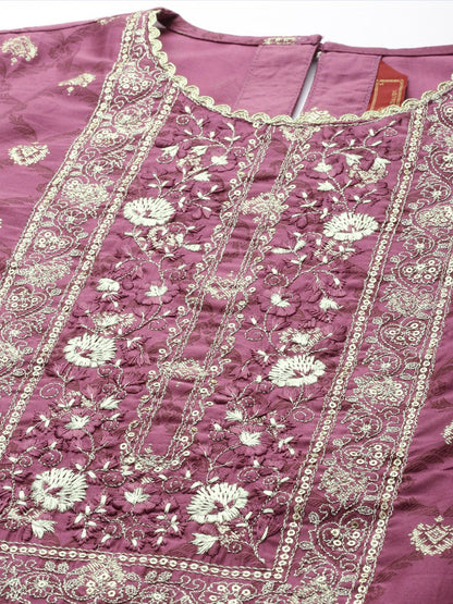 Dhiyona PD Women Floral Embroidered Sequinned Jashn Kurta with Palazzos & With Dupatta