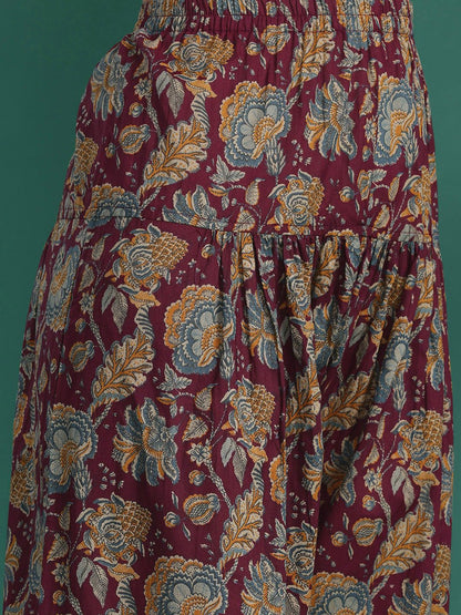 Dhiyona IE Floral Printed Pure Cotton Kurta With Salwar & Dupatta