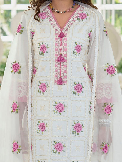 Dhiyona IE Women Floral Embroidered Regular Thread Work Pure Cotton Kurta