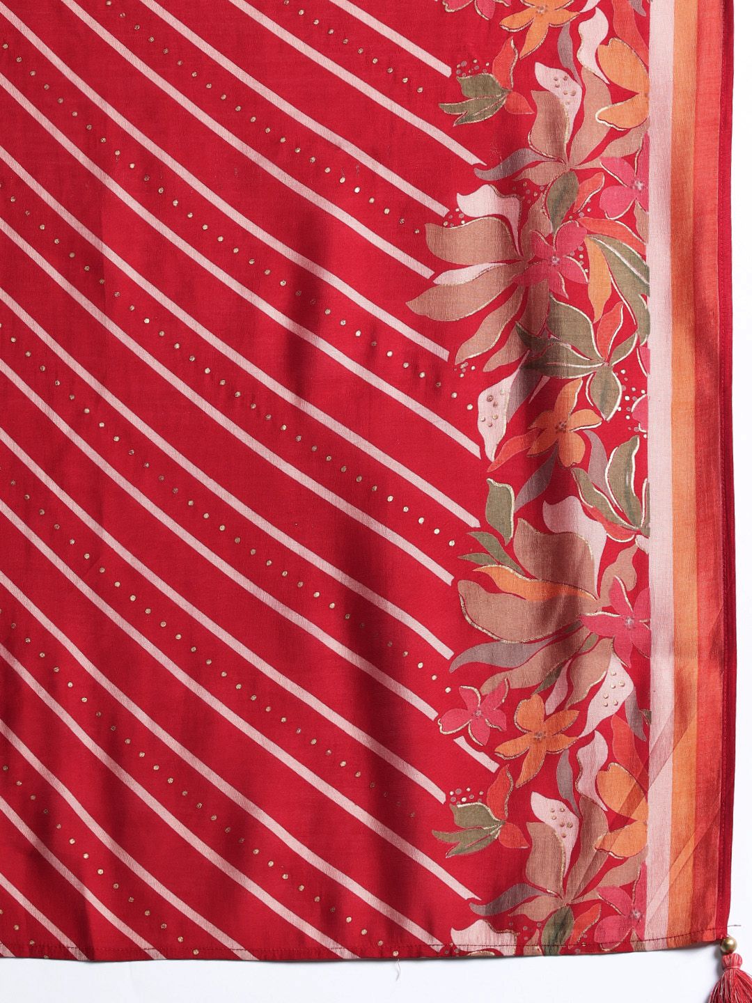 Dhiyona IE Floral Embroidered Sequinned Kurta With Trousers & Dupatta