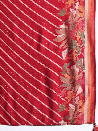 Dhiyona IE Floral Embroidered Sequinned Kurta With Trousers & Dupatta