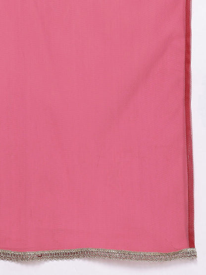 Dhiyona PD Women Jashn Yoke Design Zari Work A-Line Kurta With Trousers & Dupatta