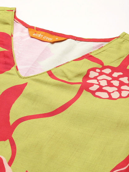 Dhiyona IE Floral Printed Kurta with Trousers