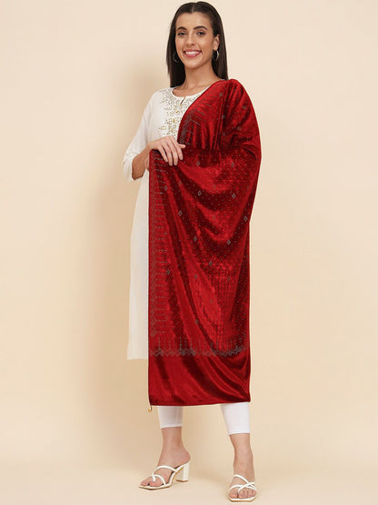 Dhiyona PA Embellished Velvet Shawl