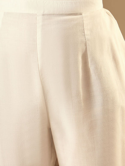 Women Floral Embroidered Thread Work Pure Cotton Kurta with Trousers & Dupatta