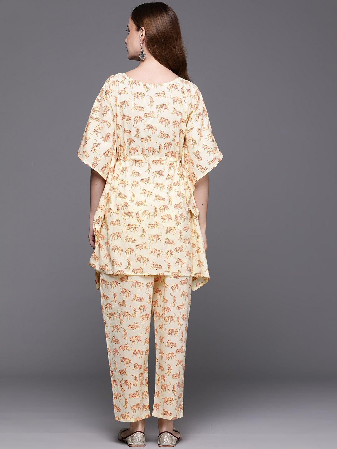 Dhiyona IE Women Printed Pure Cotton Tunic with Trousers