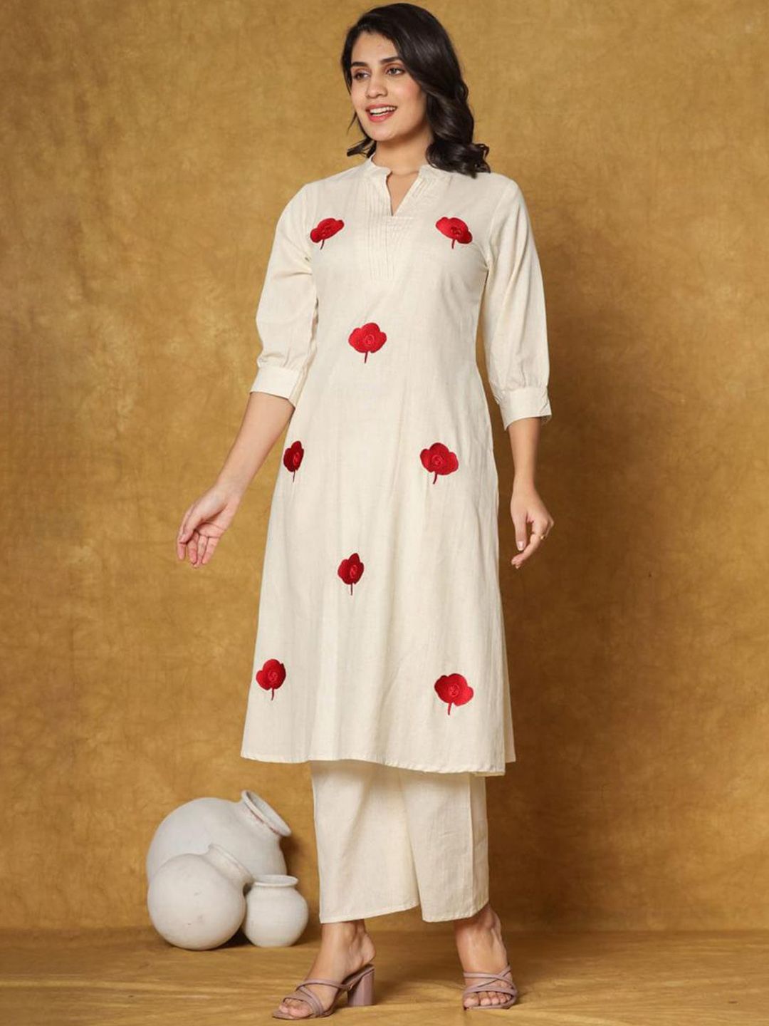 Women Floral Printed Regular Pure Cotton Kurta with Palazzos