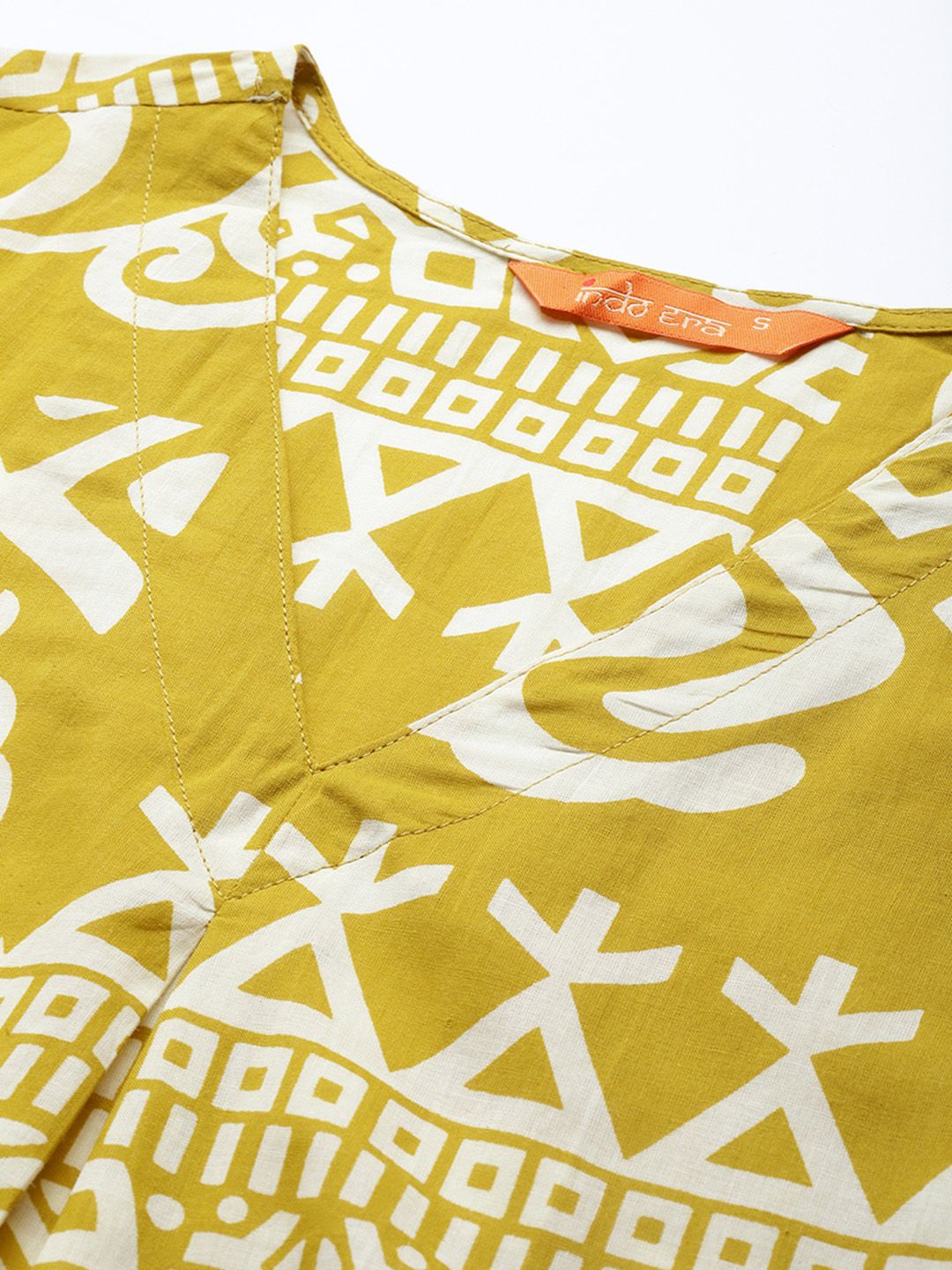 Tribal Printed Pure Cotton Fusion Kurta with Trousers