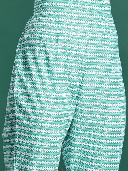 Floral Printed Pure Cotton Kurta with Trousers & Dupatta