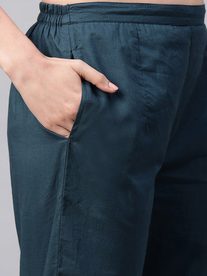 Women Gotta Patti Pure Cotton Kurta With Palazzos & Dupatta