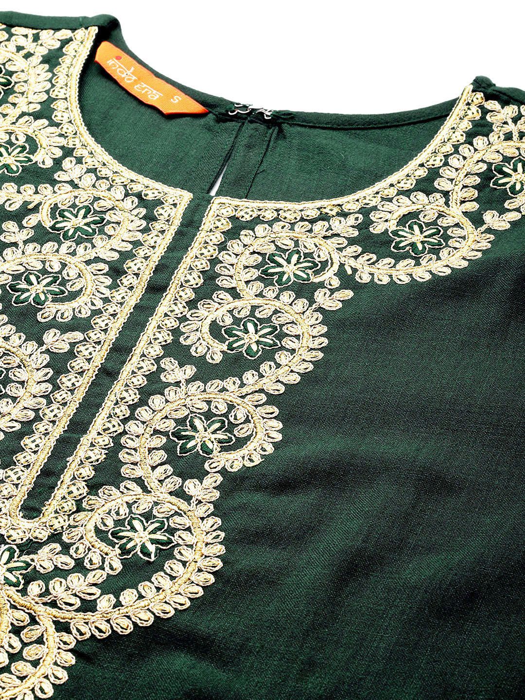 Women Ethnic Motifs Embroidered Liva Kurta & Palazzos With Dupatta