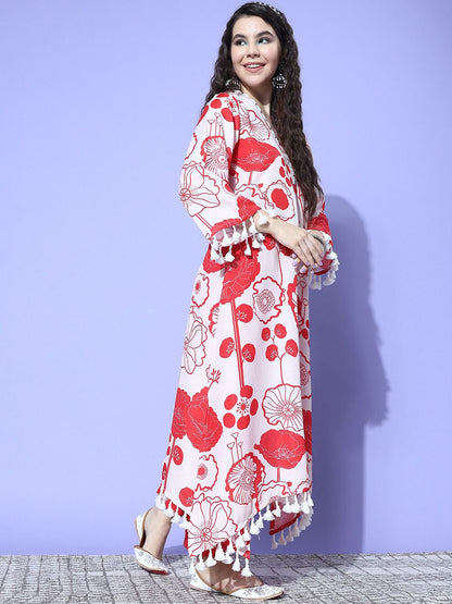 Dhiyona VA Women's Printed A-Line Kurta with Trousers
