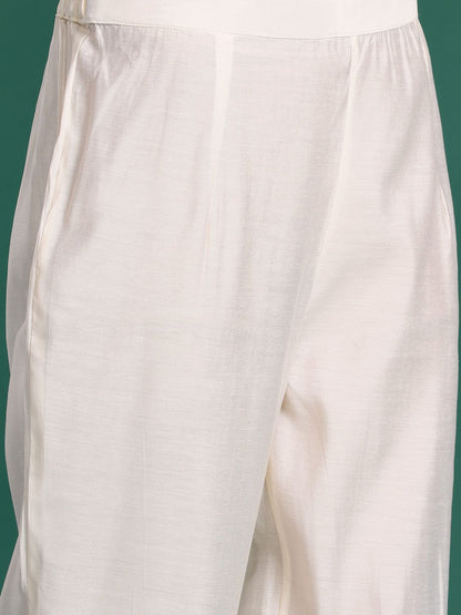 Floral Embroidered Thread Work Kurta with Trousers & With Dupatta