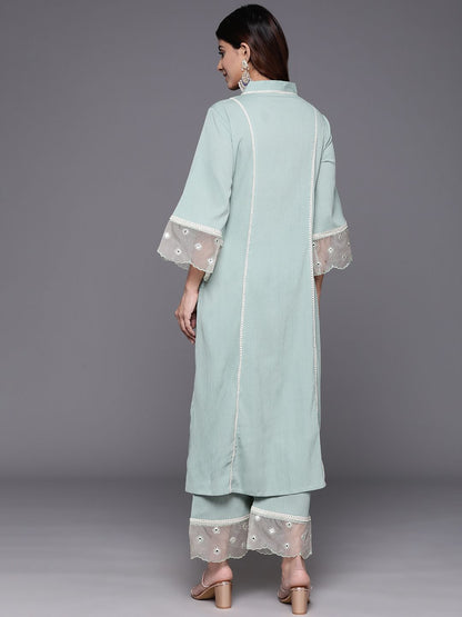 Dhiyona VA Women's Regular Silk Crepe Kurta with Trousers