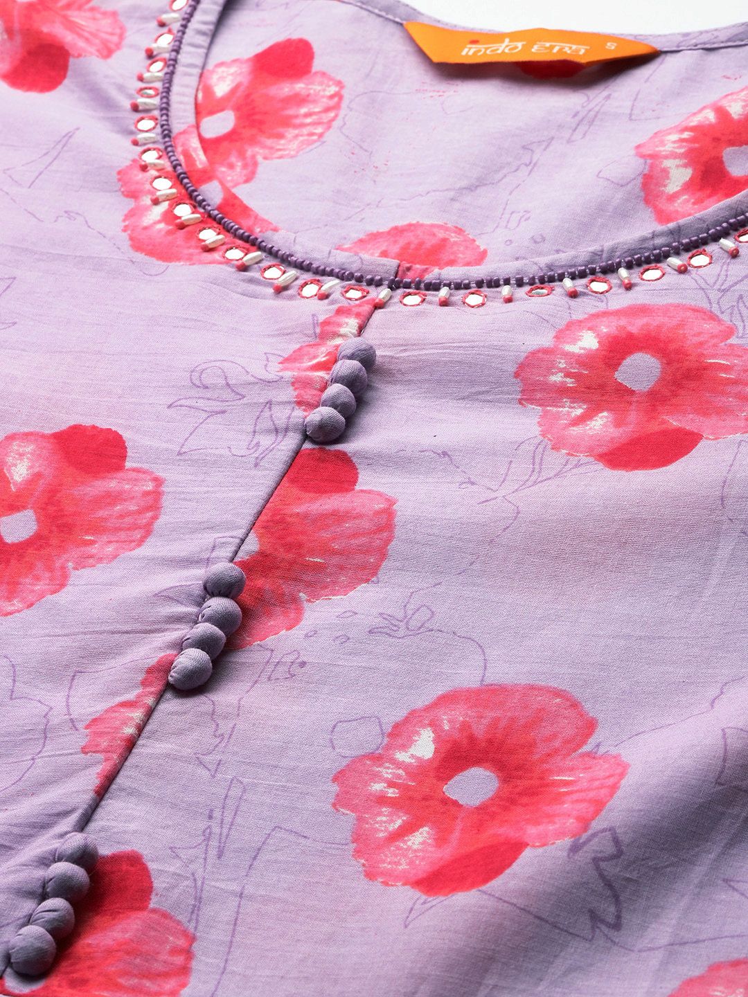 Floral Printed Regular Pure Cotton Kurta with Trousers & Dupatta